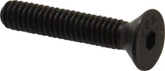 Value Collection - #8-32 UNC Hex Socket Drive, 82° Flat Screw - Alloy Steel, Black Oxide Finish, Fully Threaded, 7/8" OAL - Industrial Tool & Supply