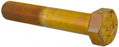 Made in USA - 1-1/4 - 12 UNF, 7" Length Under Head Hex Head Cap Screw - Partially Threaded, Grade L9 Alloy Steel, Zinc Yellow Dichromate Finish, 1-7/8" Hex - Industrial Tool & Supply