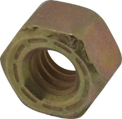 Made in USA - 1/4-20 UNC Steel Right Hand Hex Nut - 7/16" Across Flats, 7/32" High, Zinc Yellow Dichromate Cad & Waxed Finish - Industrial Tool & Supply