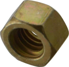 Value Collection - 5/16-18 UNC Steel Right Hand Hex Nut - 1/2" Across Flats, 17/64" High, Zinc Yellow Dichromate Cad & Waxed Finish - Industrial Tool & Supply