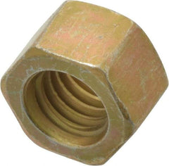 Value Collection - 3/8-16 UNC Steel Right Hand Hex Nut - 9/16" Across Flats, 21/64" High, Zinc Yellow Dichromate Cad & Waxed Finish - Industrial Tool & Supply