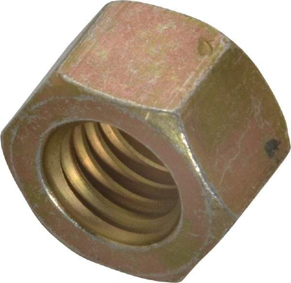 Value Collection - 7/16-14 UNC Steel Right Hand Hex Nut - 11/16" Across Flats, 3/8" High, Zinc Yellow Dichromate Cad & Waxed Finish - Industrial Tool & Supply
