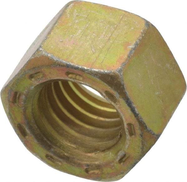 Value Collection - 1/2-13 UNC Steel Right Hand Hex Nut - 3/4" Across Flats, 7/16" High, Zinc Yellow Dichromate Cad & Waxed Finish - Industrial Tool & Supply