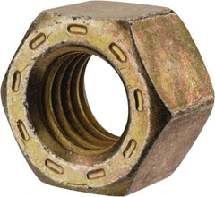 Made in USA - 9/16-12 UNC Steel Right Hand Hex Nut - 7/8" Across Flats, 31/64" High, Zinc Yellow Dichromate Cad & Waxed Finish - Industrial Tool & Supply
