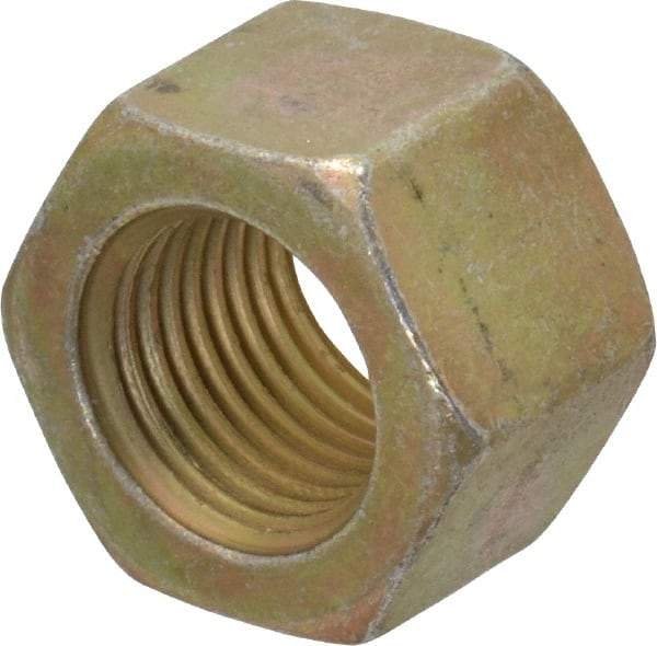 Value Collection - 1/2-20 UNF Steel Right Hand Hex Nut - 3/4" Across Flats, 1/2" High, Zinc Yellow Dichromate Cad & Waxed Finish - Industrial Tool & Supply