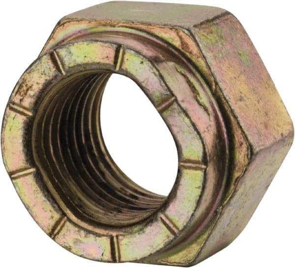 Value Collection - 3/8-24 UNF Grade L9 Hex Lock Nut with Distorted Thread - Cadmium Dichromate Finish - Industrial Tool & Supply