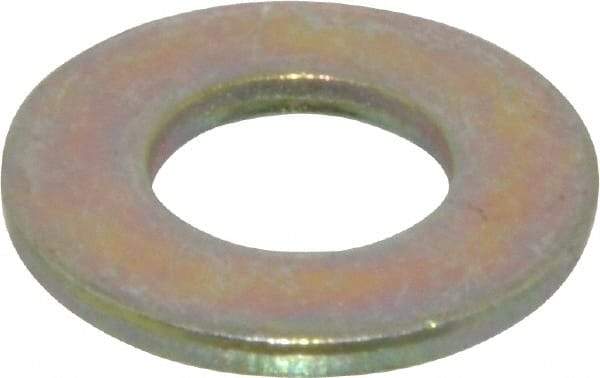 Made in USA - 5/16" Screw, Grade 9 Steel SAE Flat Washer - Zinc Yellow Dichromate Finish - Industrial Tool & Supply
