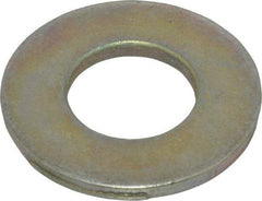 Made in USA - 1/2" Screw, Grade 9 Steel SAE Flat Washer - Zinc Yellow Dichromate Finish - Industrial Tool & Supply