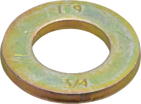 Value Collection - 3/4" Screw, Grade 9 Steel SAE Flat Washer - Zinc Yellow Dichromate Finish - Industrial Tool & Supply