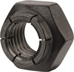 Flex-Loc - 1/2-13 UNC Grade 2 Heavy Hex Lock Nut with Expanding Flex Top - Uncoated, Meets Military Specifications - Industrial Tool & Supply