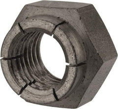 Flex-Loc - 1-8 UNC Grade 2 Heavy Hex Lock Nut with Expanding Flex Top - Uncoated, Meets Military Specifications - Industrial Tool & Supply