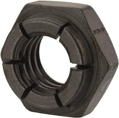 Flex-Loc - 3/8-16 UNC Grade 2 Heavy Hex Lock Nut with Expanding Flex Top - 9/32" High, Uncoated, Meets Military Specifications - Industrial Tool & Supply