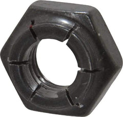 Flex-Loc - 7/16-14 UNC Grade 2 Heavy Hex Lock Nut with Expanding Flex Top - 21/64" High, Uncoated, Meets Military Specifications - Industrial Tool & Supply