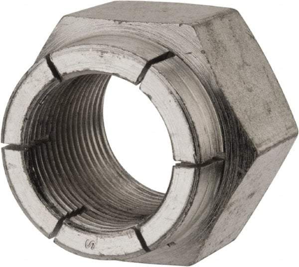 Flex-Loc - 1-14 UNF Grade 2 Hex Lock Nut with Expanding Flex Top - 1-7/16" Width Across Flats, 1-3/16" High, Cadmium-Plated Finish - Industrial Tool & Supply