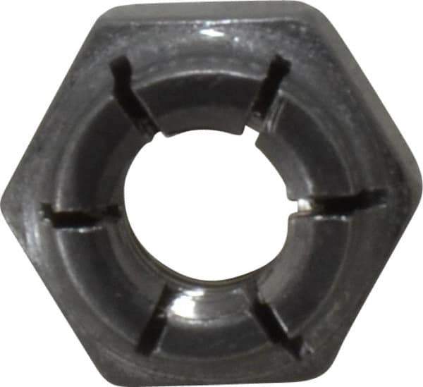 Flex-Loc - 1/4-20 UNC 18-8 Hex Lock Nut with Expanding Flex Top - 19/64" High, Uncoated, Meets Military Specifications - Industrial Tool & Supply