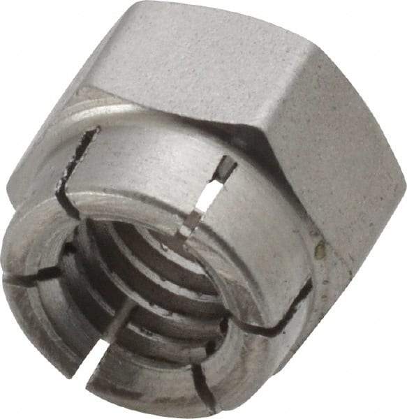 Flex-Loc - 3/8-16 UNC 18-8 Hex Lock Nut with Expanding Flex Top - Uncoated, Meets Military Specifications - Industrial Tool & Supply