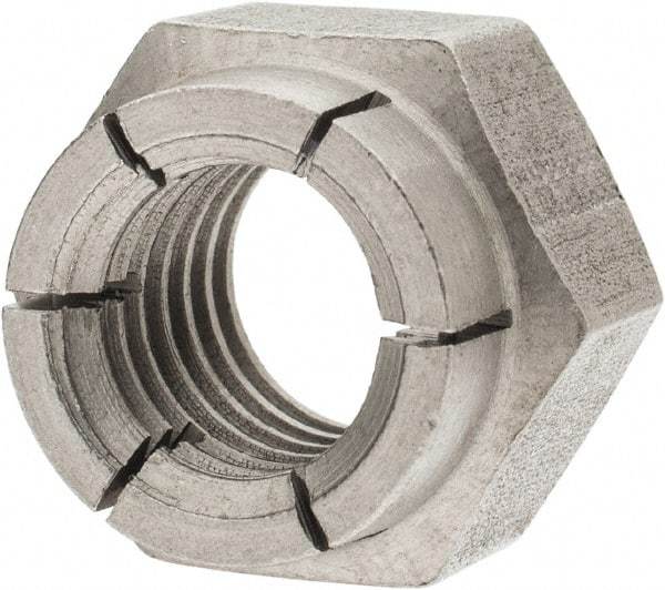 Flex-Loc - 1/2-13 UNC 18-8 Hex Lock Nut with Expanding Flex Top - Uncoated, Meets Military Specifications - Industrial Tool & Supply