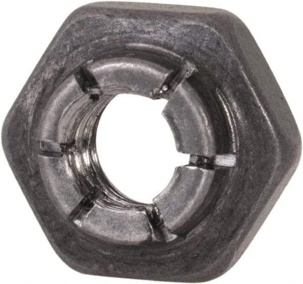 Flex-Loc - #10-24 UNJC 18-8 Hex Lock Nut with Expanding Flex Top - 3/16" High, Uncoated, Meets Military Specifications - Industrial Tool & Supply