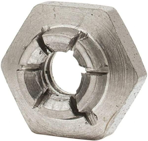 Flex-Loc - #6-32 UNJC 18-8 Hex Lock Nut with Expanding Flex Top - 5/16" Width Across Flats, 9/64" High, Uncoated, Meets Military Specifications - Industrial Tool & Supply