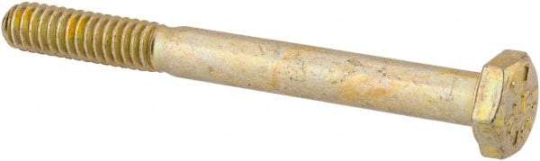 Value Collection - 1/4-20 UNC, 2-1/2" Length Under Head Hex Head Cap Screw - Partially Threaded, Grade 8 Alloy Steel, Zinc-Plated Finish, 7/16" Hex - Industrial Tool & Supply