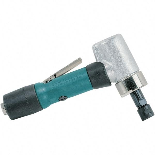 Dynabrade - 1/4" Collet, Angle Handle, Air Angle Die Grinder - 18,000 RPM, Rear Exhaust, 33.99 CFM, 0.7 hp, 90 psi, 1/4 NPT Inlet - Industrial Tool & Supply