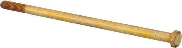 Value Collection - 3/8-16 UNC, 8" Length Under Head Hex Head Cap Screw - Partially Threaded, Grade 8 Alloy Steel, Zinc-Plated Finish, 9/16" Hex - Industrial Tool & Supply