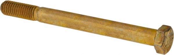 Value Collection - 1/2-13 UNC, 5-1/2" Length Under Head Hex Head Cap Screw - Partially Threaded, Grade 8 Alloy Steel, Zinc-Plated Finish, 3/4" Hex - Industrial Tool & Supply