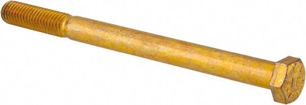 Value Collection - 1/2-13 UNC, 6-1/2" Length Under Head Hex Head Cap Screw - Partially Threaded, Grade 8 Alloy Steel, Zinc-Plated Finish, 3/4" Hex - Industrial Tool & Supply