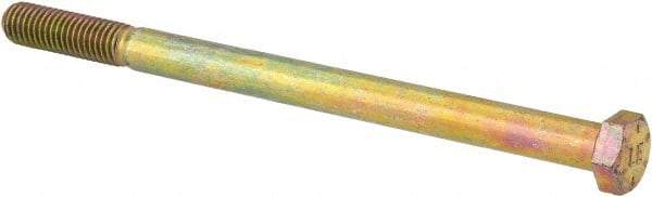 Value Collection - 1/2-13 UNC, 7-1/2" Length Under Head Hex Head Cap Screw - Partially Threaded, Grade 8 Alloy Steel, Zinc-Plated Finish, 3/4" Hex - Industrial Tool & Supply