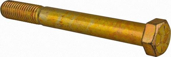 Value Collection - 9/16-12 UNC, 5" Length Under Head Hex Head Cap Screw - Partially Threaded, Grade 8 Alloy Steel, Zinc-Plated Finish, 13/16" Hex - Industrial Tool & Supply