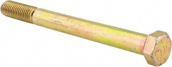 Value Collection - 9/16-12 UNC, 6" Length Under Head Hex Head Cap Screw - Partially Threaded, Grade 8 Alloy Steel, Zinc-Plated Finish, 13/16" Hex - Industrial Tool & Supply