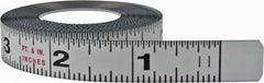 Starrett - 12 Ft. Long x 1/2 Inch Wide, 1/32 and 1/16 Inch Graduation, White, Steel Adhesive Tape Measure - Reads Right to Left - Industrial Tool & Supply