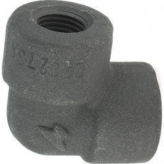 Made in USA - Size 1/4", Class 3,000, Forged Carbon Steel Black Pipe 90° Elbow - 3,000 psi, Threaded End Connection - Industrial Tool & Supply