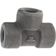Made in USA - Size 1/4", Class 3,000, Forged Carbon Steel Black Pipe Tee - 3,000 psi, Threaded End Connection - Industrial Tool & Supply