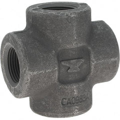 Made in USA - Size 1", Class 3,000, Forged Carbon Steel Black Pipe Cross - 3,000 psi, Threaded End Connection - Industrial Tool & Supply