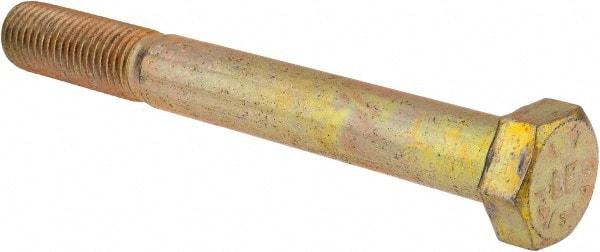 Value Collection - 1-1/8 - 7 UNC, 9-1/2" Length Under Head Hex Head Cap Screw - Partially Threaded, Grade 8 Alloy Steel, Zinc-Plated Finish, 1-11/16" Hex - Industrial Tool & Supply