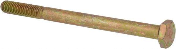 Value Collection - 1/4-28 UNF, 3-1/4" Length Under Head Hex Head Cap Screw - Partially Threaded, Grade 8 Alloy Steel, Zinc-Plated Finish, 7/16" Hex - Industrial Tool & Supply