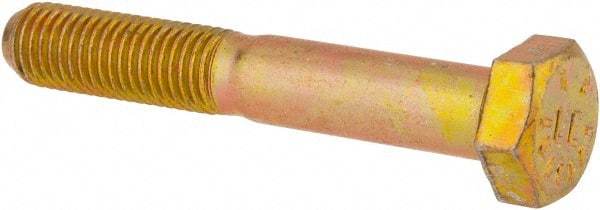 Value Collection - 5/16-24 UNF, 2" Length Under Head Hex Head Cap Screw - Partially Threaded, Grade 8 Alloy Steel, Zinc-Plated Finish, 1/2" Hex - Industrial Tool & Supply