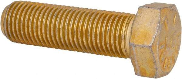 Value Collection - 3/8-24 UNF, 1-1/4" Length Under Head Hex Head Cap Screw - Fully Threaded, Grade 8 Alloy Steel, Zinc-Plated Finish, 9/16" Hex - Industrial Tool & Supply