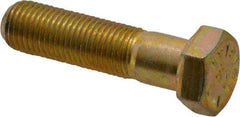 Value Collection - 3/8-24 UNF, 1-1/2" Length Under Head Hex Head Cap Screw - Partially Threaded, Grade 8 Alloy Steel, Zinc-Plated Finish, 9/16" Hex - Industrial Tool & Supply