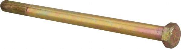 Value Collection - 3/8-24 UNF, 6" Length Under Head Hex Head Cap Screw - Partially Threaded, Grade 8 Alloy Steel, Zinc-Plated Finish, 9/16" Hex - Industrial Tool & Supply