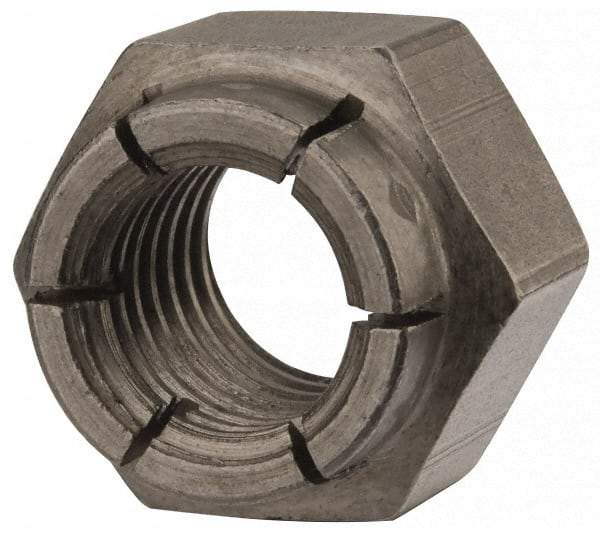 Flex-Loc - 5/8-11 UNC Grade 2 Hex Lock Nut with Expanding Flex Top - 15/16" Width Across Flats, Uncoated, Meets Military Specifications - Industrial Tool & Supply