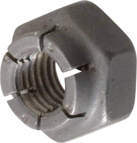 Flex-Loc - 1/4-28 UNJF Grade 2 Hex Lock Nut with Expanding Flex Top - Uncoated, Meets Military Specifications - Industrial Tool & Supply