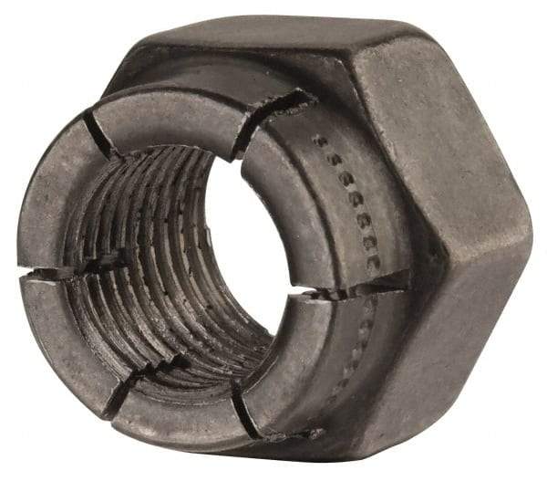 Flex-Loc - 3/8-24 UNJF Grade 2 Hex Lock Nut with Expanding Flex Top - Uncoated, Meets Military Specifications - Industrial Tool & Supply