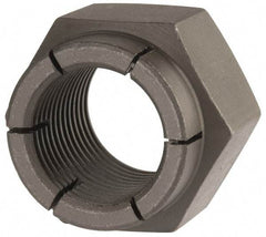 Flex-Loc - 1-12 UNJF Grade 2 Hex Lock Nut with Expanding Flex Top - 1-7/16" Width Across Flats, Uncoated, Meets Military Specifications - Industrial Tool & Supply