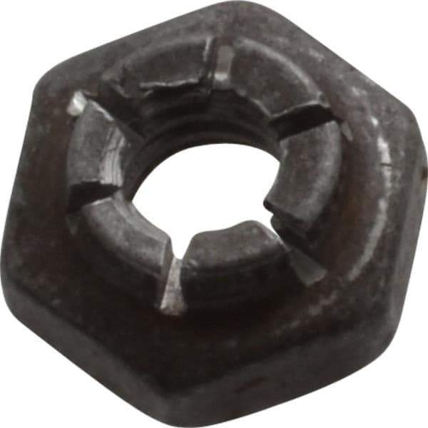 Flex-Loc - #10-24 UNJC Grade 2 Hex Lock Nut with Expanding Flex Top - 3/16" High, Uncoated, Meets Military Specifications - Industrial Tool & Supply