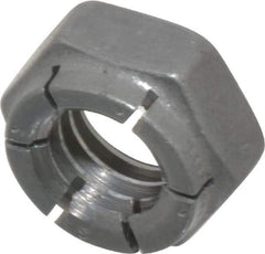 Flex-Loc - 3/8-16 UNC Grade 2 Hex Lock Nut with Expanding Flex Top - 9/32" High, Uncoated, Meets Military Specifications - Industrial Tool & Supply