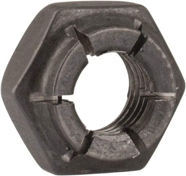 Flex-Loc - 1/4-28 UNJF Grade 2 Hex Lock Nut with Expanding Flex Top - 7/32" High, Uncoated, Meets Military Specifications - Industrial Tool & Supply