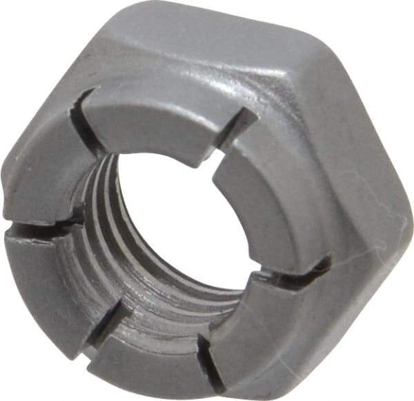 Flex-Loc - 5/16-24 UNF Grade 2 Hex Lock Nut with Expanding Flex Top - 1/2" Width Across Flats, 17/64" High, Uncoated - Industrial Tool & Supply