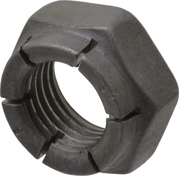 Flex-Loc - 3/8-24 UNJF Grade 2 Hex Lock Nut with Expanding Flex Top - 9/32" High, Uncoated, Meets Military Specifications - Industrial Tool & Supply